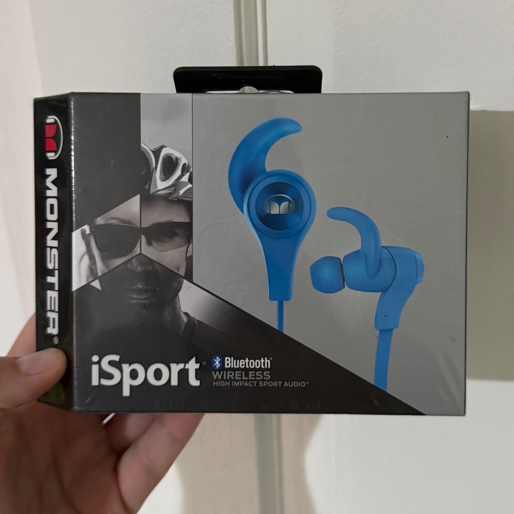 Monster iSport Wireless Bluetooth Sport Headphones Blue MH ISRT WL IE